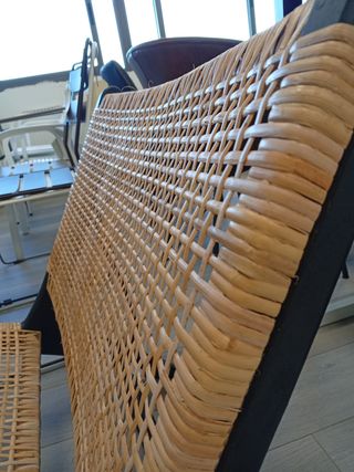Lettino da piscina in teak e rattan