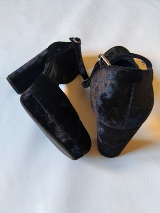 Zapatos plataforma terciopelo negro 