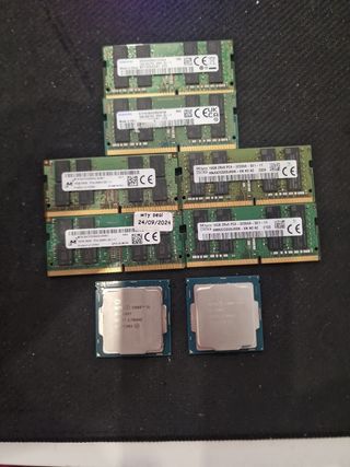 Lote 2x Intel Core i5-7600T + 6x 16GB SODIMM DDR4 