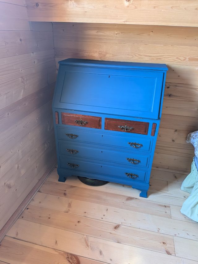 Escritorio Secreter bureau Azul y Madera