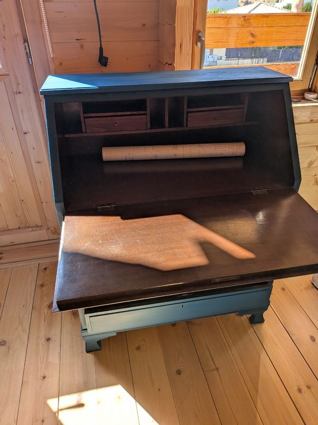 Escritorio Secreter bureau Azul y Madera