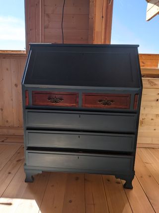 Escritorio Secreter bureau Azul y Madera