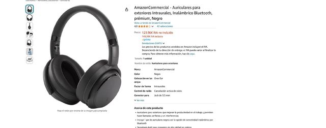 Auriculares Bluetooth Amazon Negros