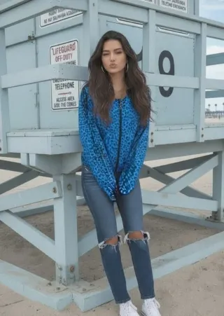XL Chaqueta Adidas Leopardo Azul Talla XL