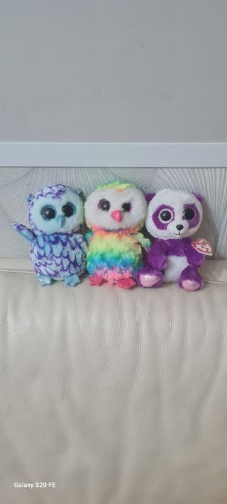 3 Peluche Gufo e Panda