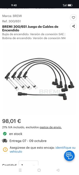 Cables de encendido BREMI Opel Corsa A B 300/651