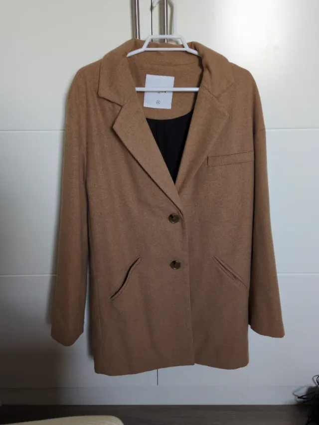 Abrigo paño beige