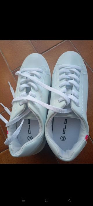 Scarpe donna bianche n.37 con fiori