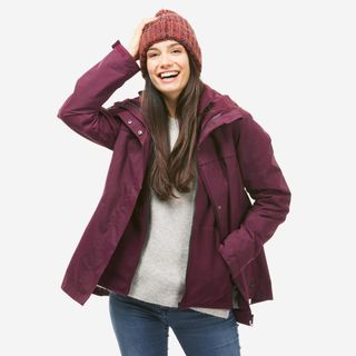 Chaqueta de senderismo 0 °C cálida mujer, NH100 3en1