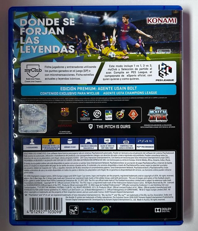 Videojuego PS4 PES 2018 Pro Evolution Soccer