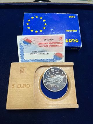 Moneda 5 Euro Proof 1997 Avión