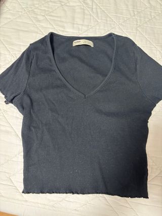 Camiseta Pull&Bear manga corta negra Talla S