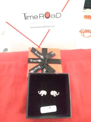 Pendientes plata  elefante con piedras