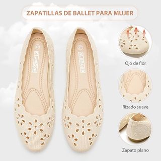Zapatos Planos Glamora Floral Calado Talla 38