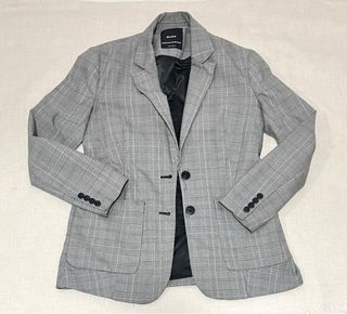 Blazer americana cuadros gris