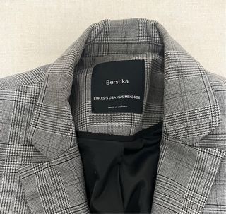 Blazer americana cuadros gris