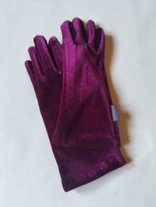 Guantes terciopelo color vino