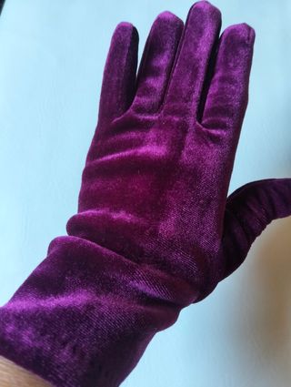 Guantes terciopelo color vino