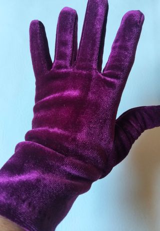 Guantes terciopelo color vino