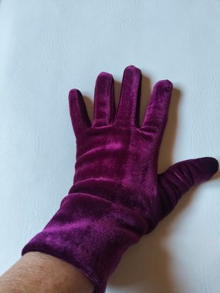 Guantes terciopelo color vino