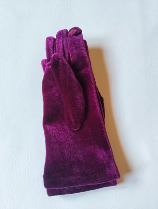 Guantes terciopelo color vino
