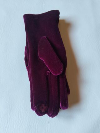 Guantes terciopelo color vino