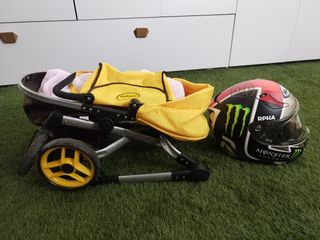 Carrito de muñecas MIYO marrón y amarillo