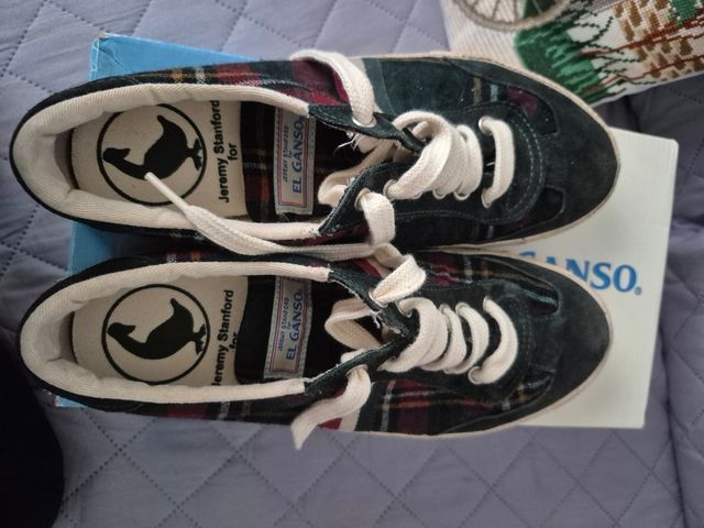 Zapatillas El Ganso Tartán Verde Talla 39