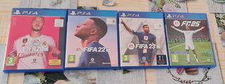 Lote 4 Juegos FIFA PS4: 20, 22, 23 y FC 25