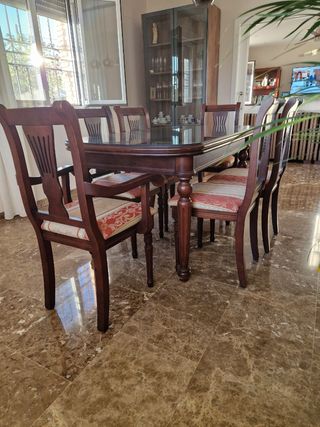 Conjunto mesa y sillas comedor madera