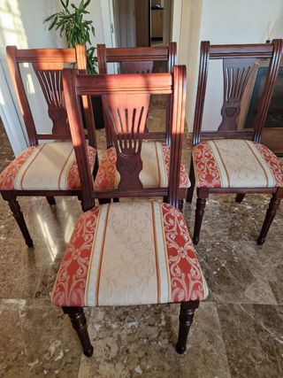 Conjunto mesa y sillas comedor madera