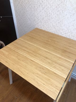 Mesa de cocina extensible Ikea bambú