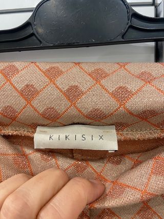 Blazer KIKISIX beige y naranja estampado