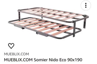 2 Somieres 90cm con lamas de madera