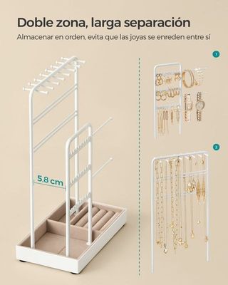 Soporte para joyas color blanco -Songmics