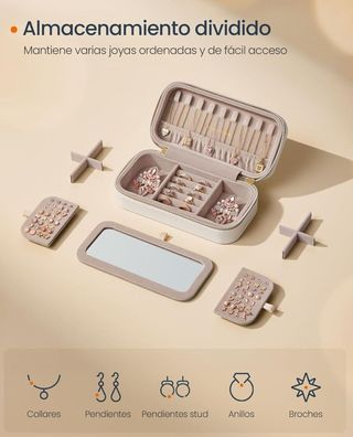 Joyero de viaje con espejo - Songmics