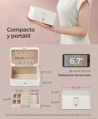 Joyero de viaje con 2 niveles - Songmics
