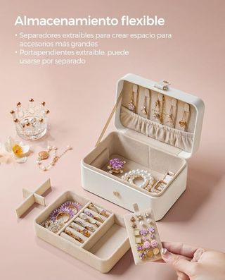 Joyero de viaje con 2 niveles - Songmics