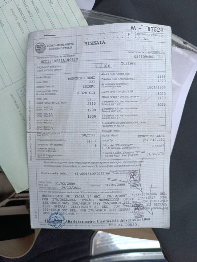 Motor y Caja Mercedes S 320 CDI V6 235cv 7G Tronic