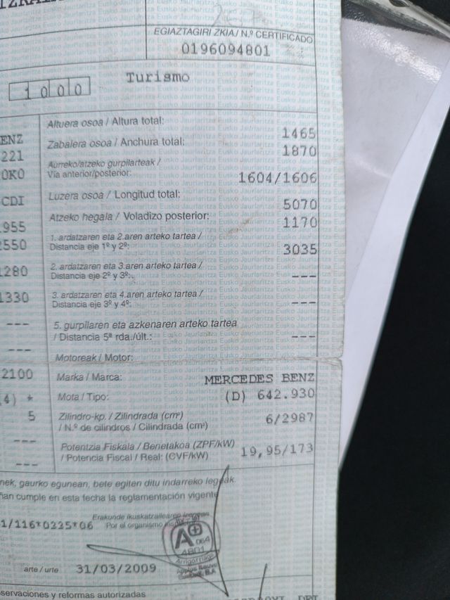 Motor y Caja Mercedes S 320 CDI V6 235cv 7G Tronic