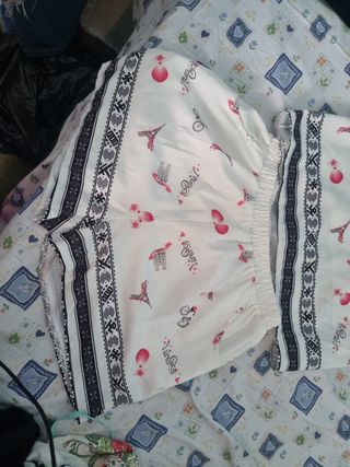 Conjunto niña top y shorts estampado París