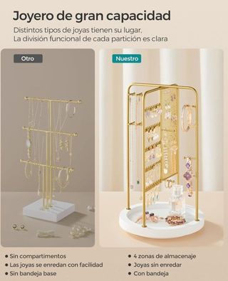  Soporte para joyas con 4 zonas - Songmics