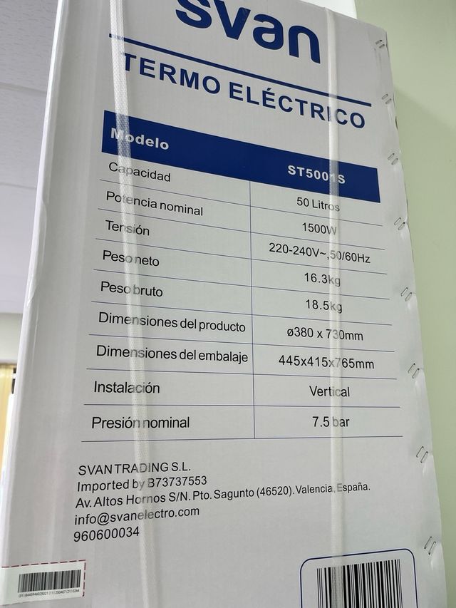 termo eléctrico Svan 50L 