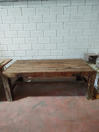 Mesa rústica madera durmientes