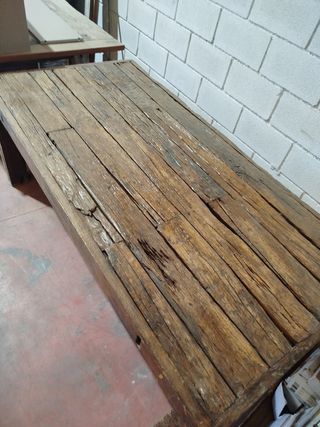 Mesa rústica madera durmientes