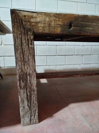 Mesa rústica madera durmientes