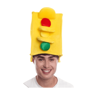 Sombrero de semáforo amarillo para adulto
