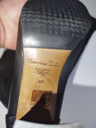Botas altas piel Massimo Dutti negras