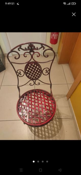 Sedia in ferro battuto in stile vintage