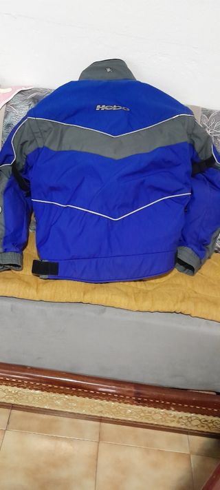 Chaqueta Moto Hebo Azul y Gris talla L 

